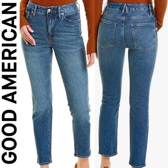 Good American Skinnyish Fit High Rise Jeans Size 28-32 Gap Proof Waistband - Picture 1 of 6